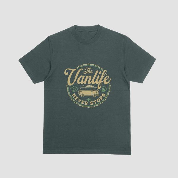tee-shirt-vanlife-vert T-shirt VanLife – Impression Numérique | 100 % Coton Bio